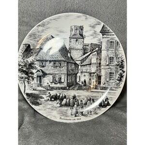 Sparkasse Bad Kreuznach German Commemorative Plate Kornmarkt 1862 Scene 10 Inch